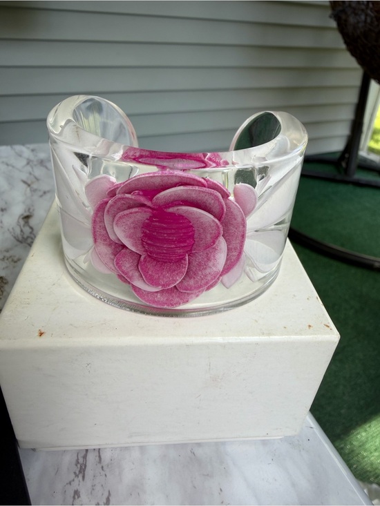 CHANEL Other - Chanel lucite Camellia Cuff bracelet